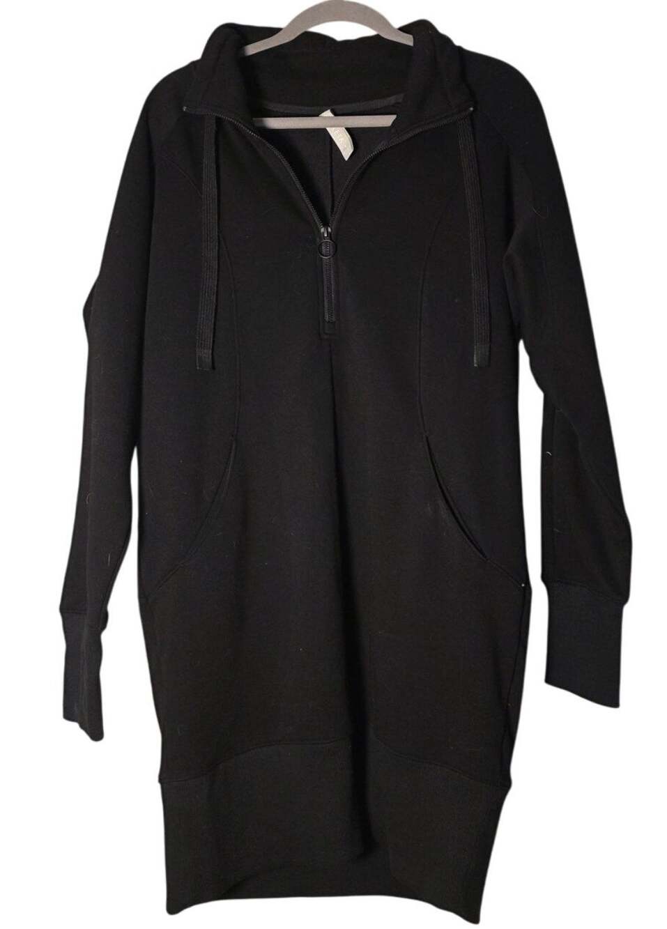 Athleisure Dress Athleta Karma 1/4 Zip Women's Small Black Sporty Minimalist